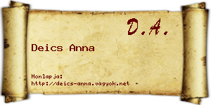 Deics Anna névjegykártya